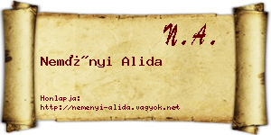 Neményi Alida névjegykártya